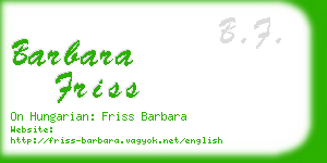 barbara friss business card